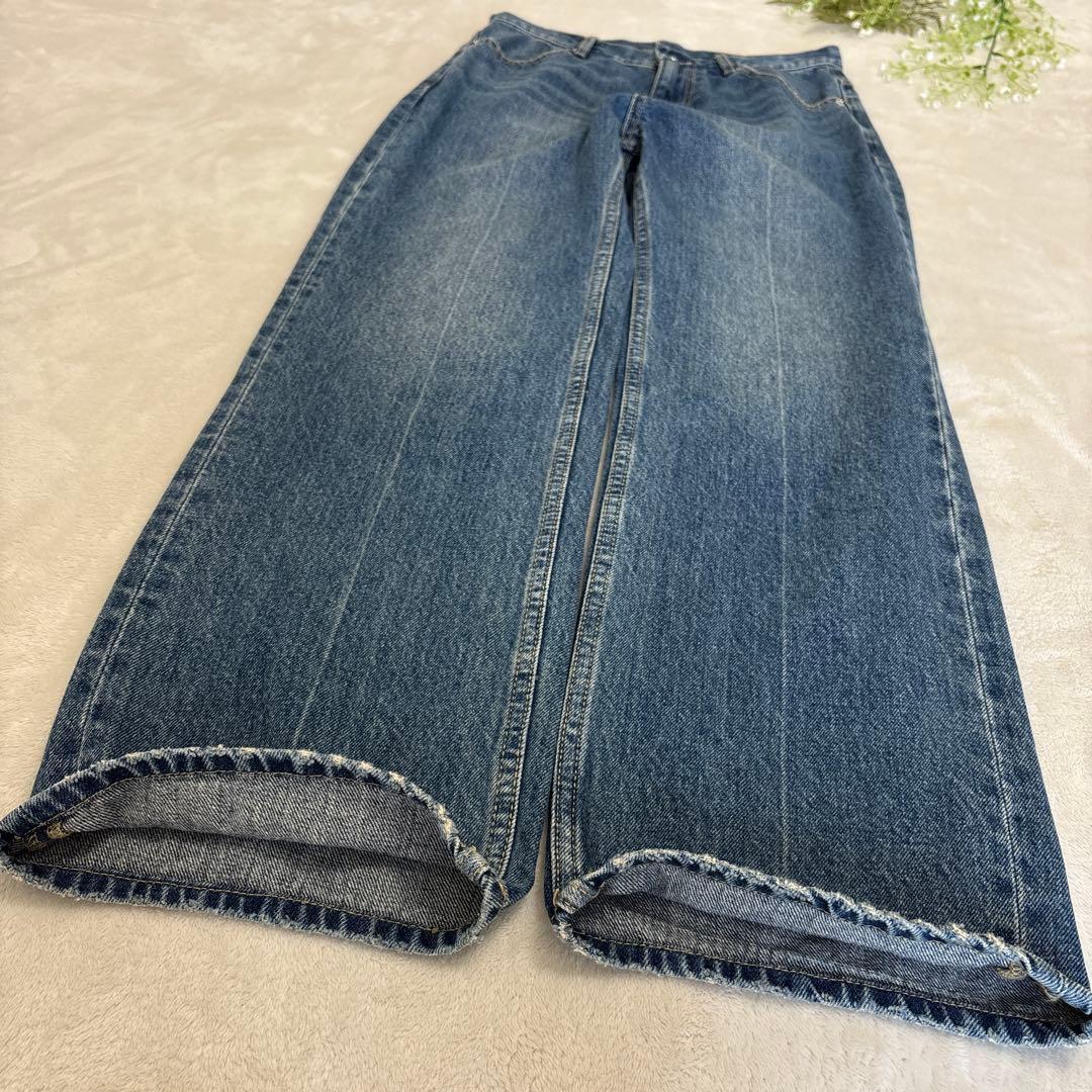 アダムエロペ フロント ホック デニム ブラウス＆パンツ セットアップ 2025