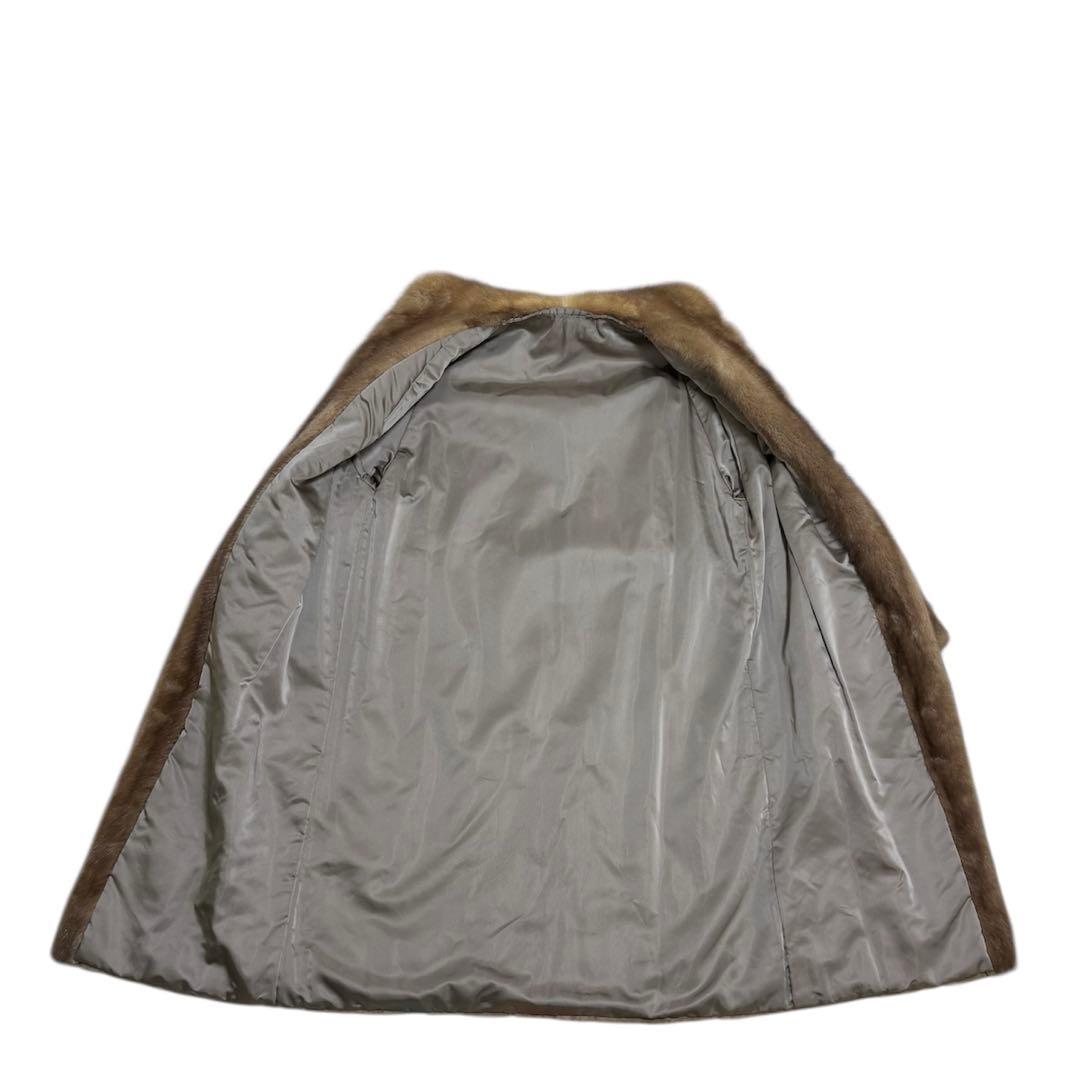 【美品】MINKFUR ミンクファー/パステルミンク//ロングコート 羽織り