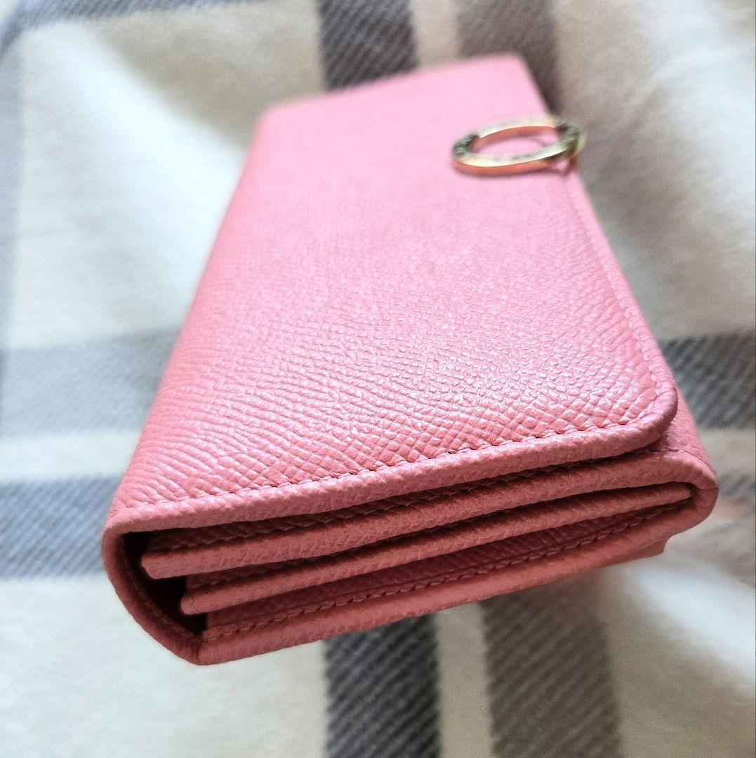 【美品】正規品！BVLGARI ピンク レディース長財布