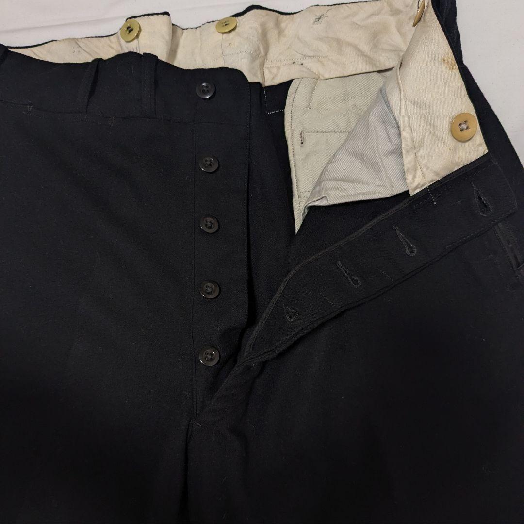 40s 50s ユーロ ヴィンテージ 針刺しシンチバック 黒 スラックス