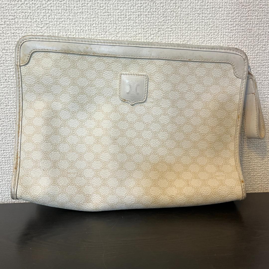 CELINE セリーヌ クラッチバッグ セカンドバッグ マカダム ホワイト 白