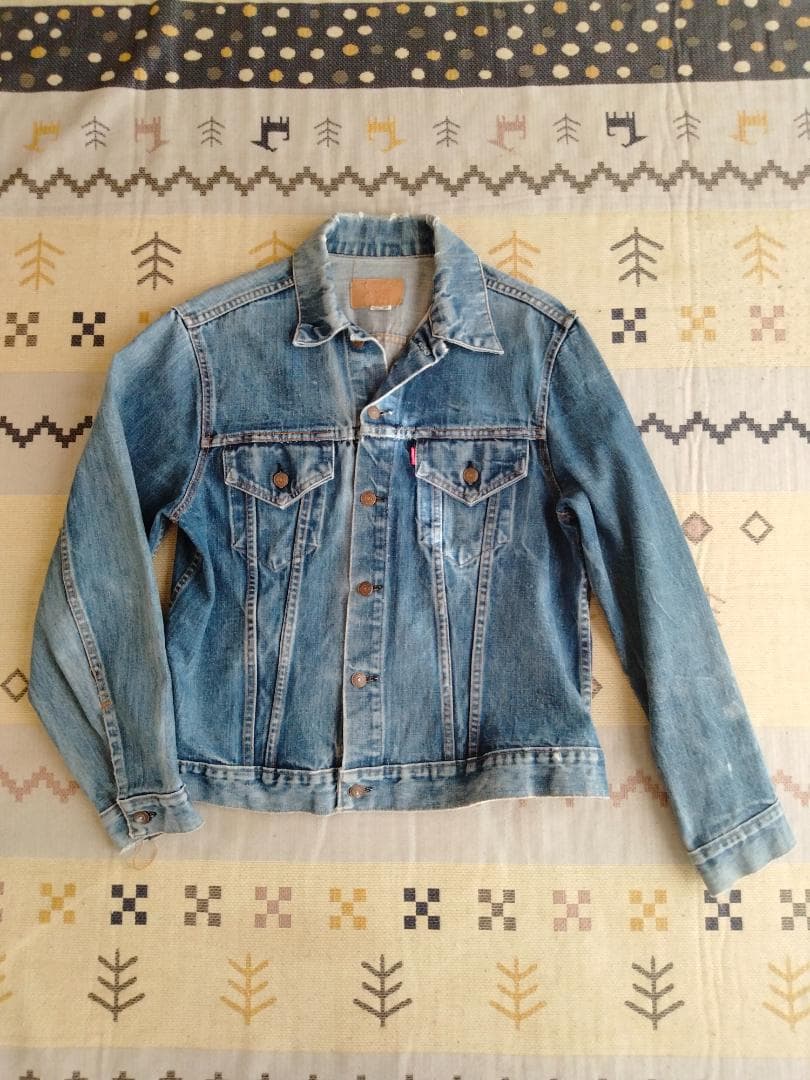 ビンテージ70年代LEVIS70505-0217布ケアタグ付きデニムGジャン44