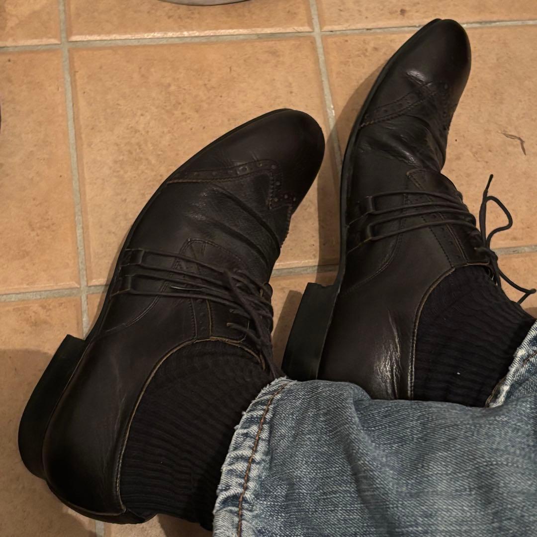靴 2000s archive design leather shoes