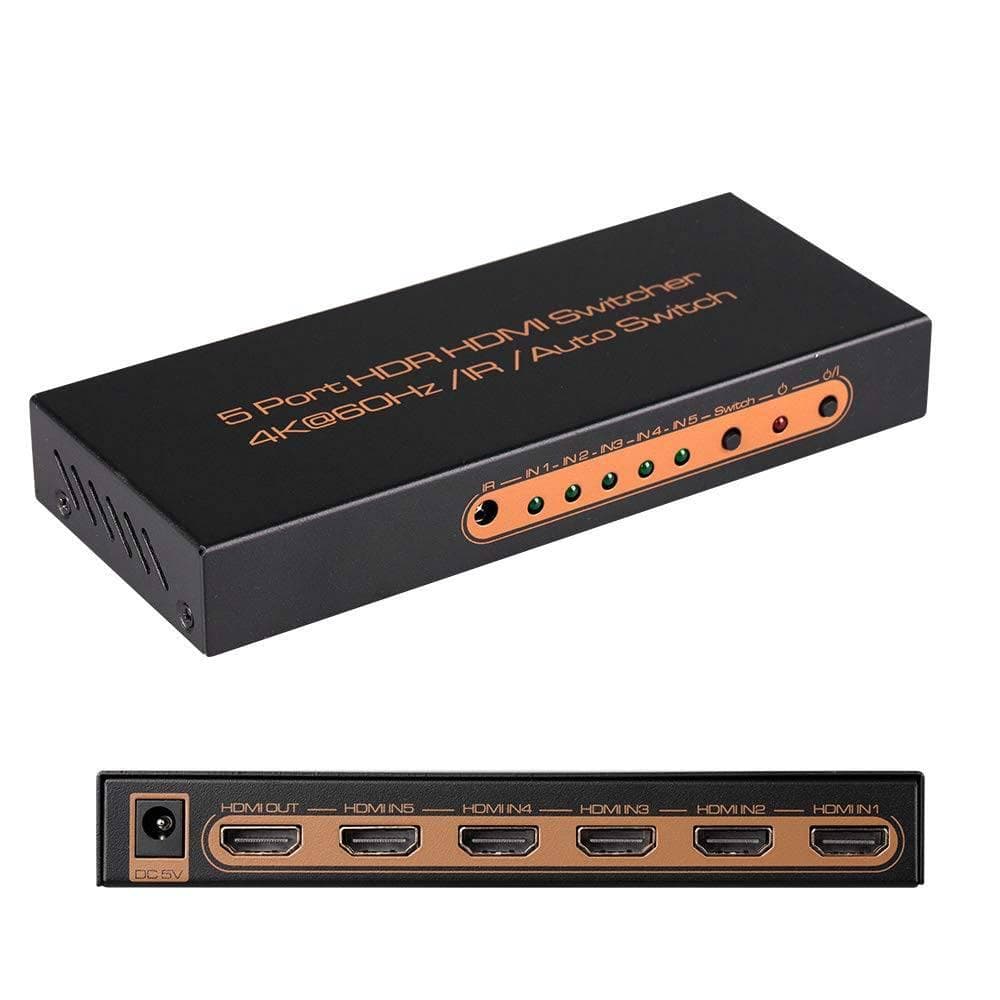HDMI入力切替器 5入力1出力 リモコン付き