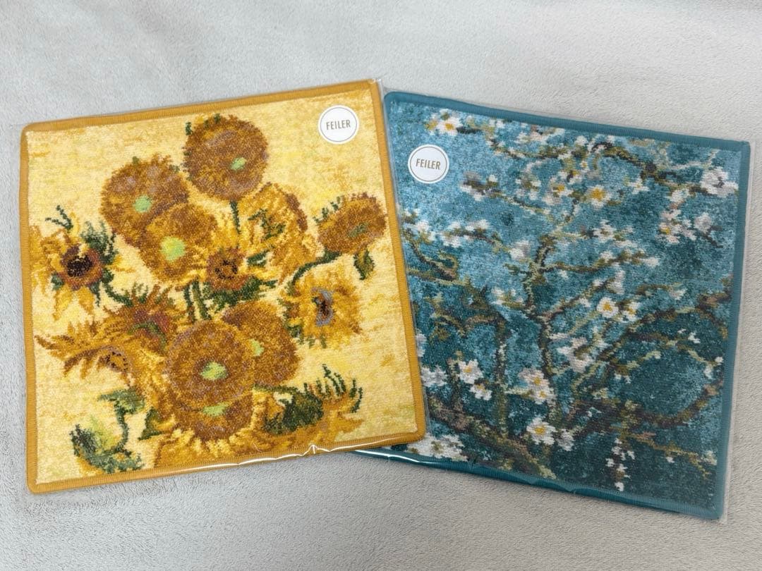 新品未開封　フェイラーゴッホ サンフラワーズ＆アーモンドブロッサム　2枚セット