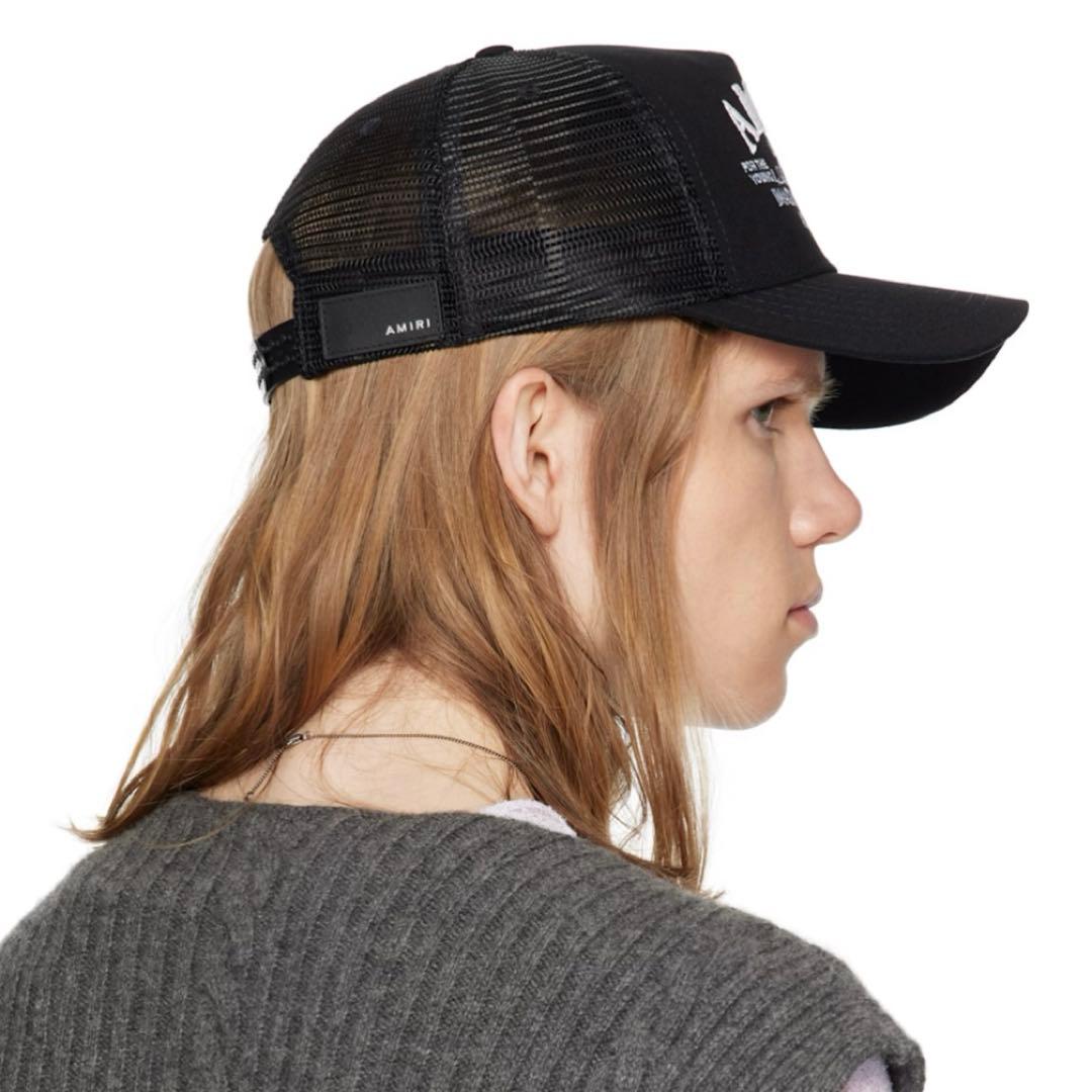 AMIRI アミリメッシュキャップ 刺繍ロゴ ブラック黒 ユニセックスサイズ