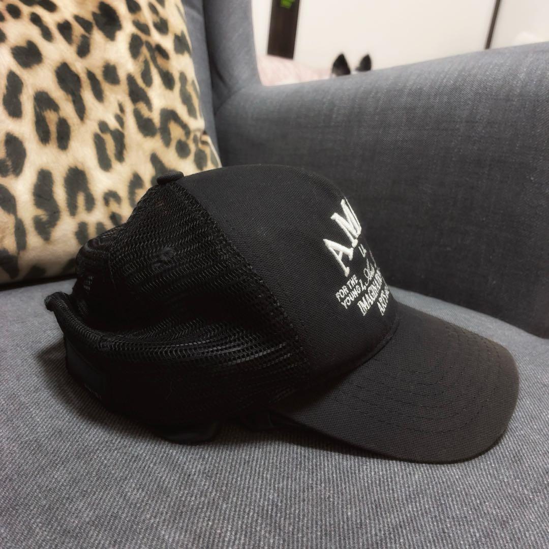 AMIRI アミリメッシュキャップ 刺繍ロゴ ブラック黒 ユニセックスサイズ