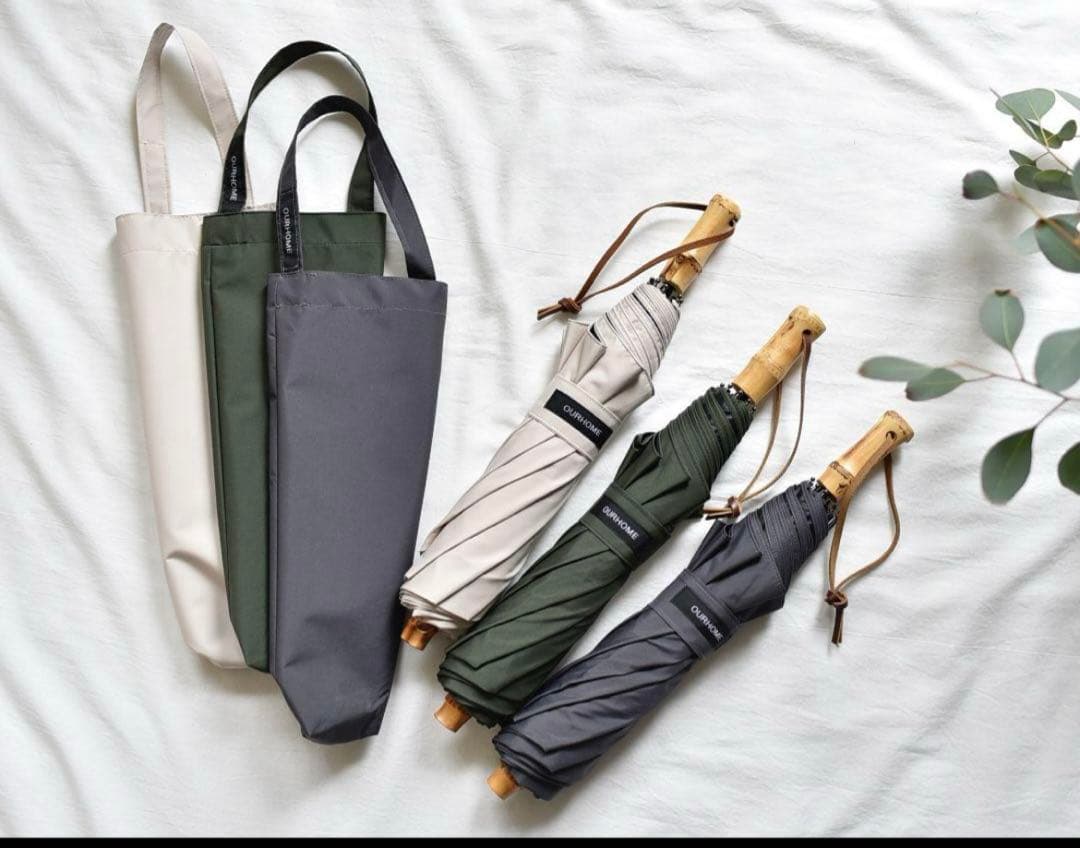 新品　our　グレー　完全遮光100％折りたたみ傘