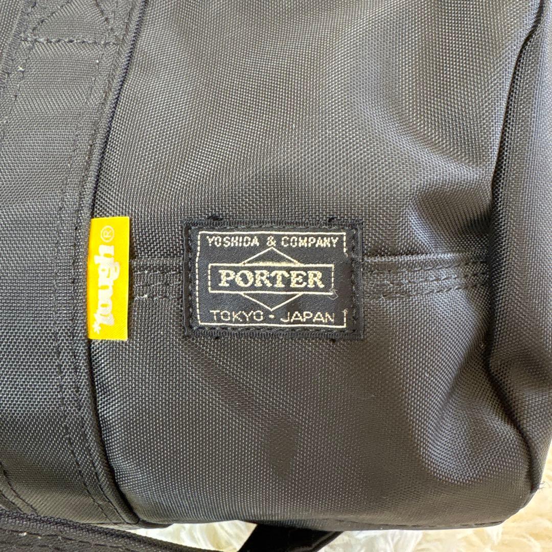 【希少】PORTER ドラム型バッグ ブラック/ターコイズ 美品2way