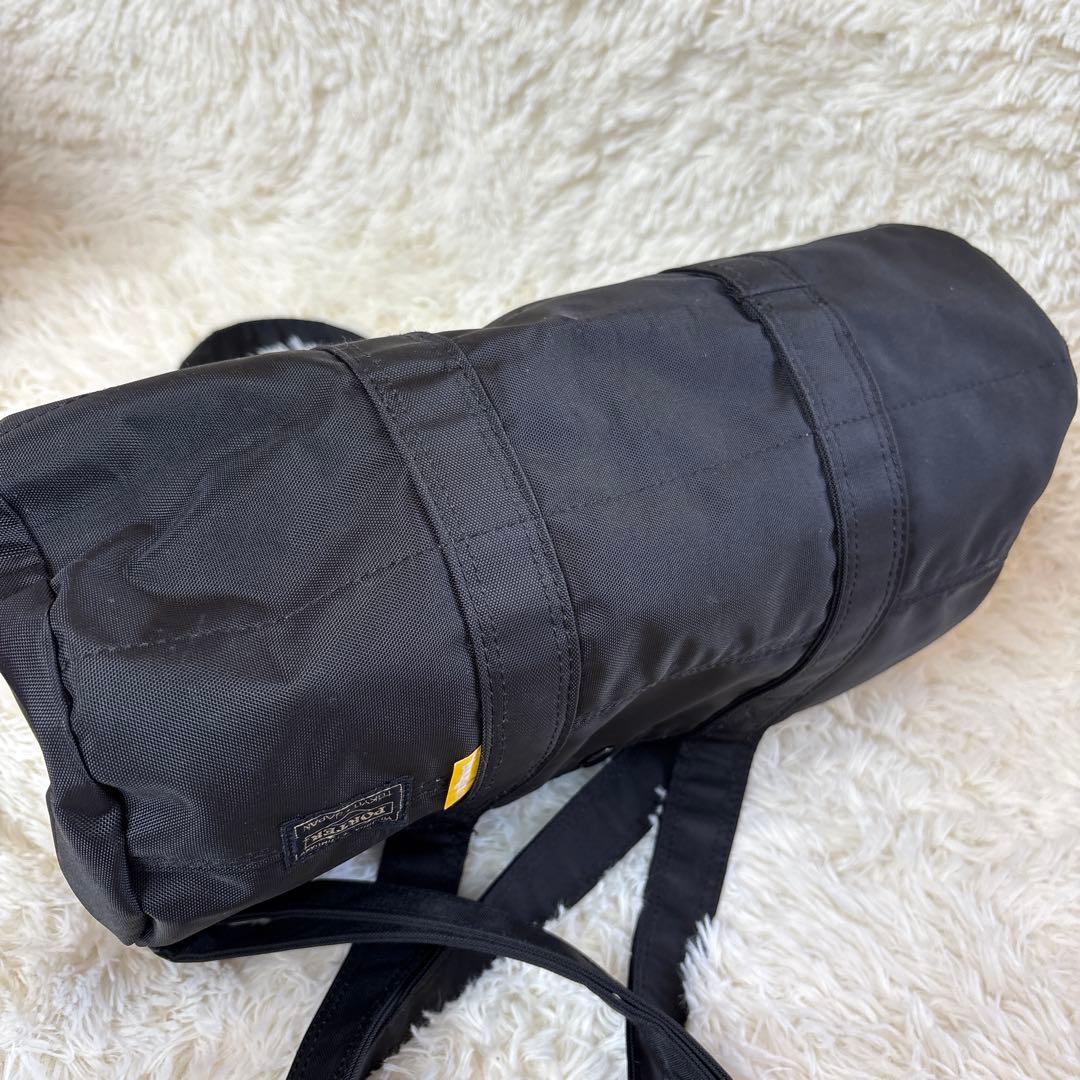【希少】PORTER ドラム型バッグ ブラック/ターコイズ 美品2way