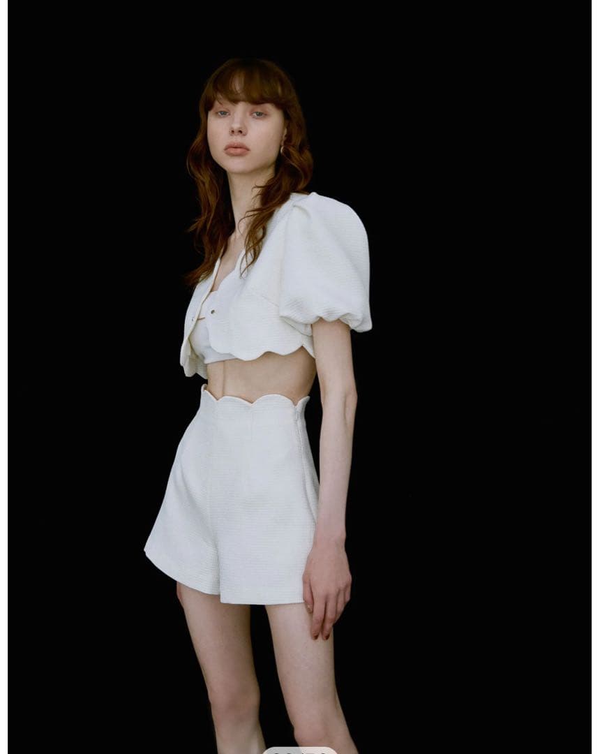 エイミーイストワール ウエストスカラップミニショートパンツ