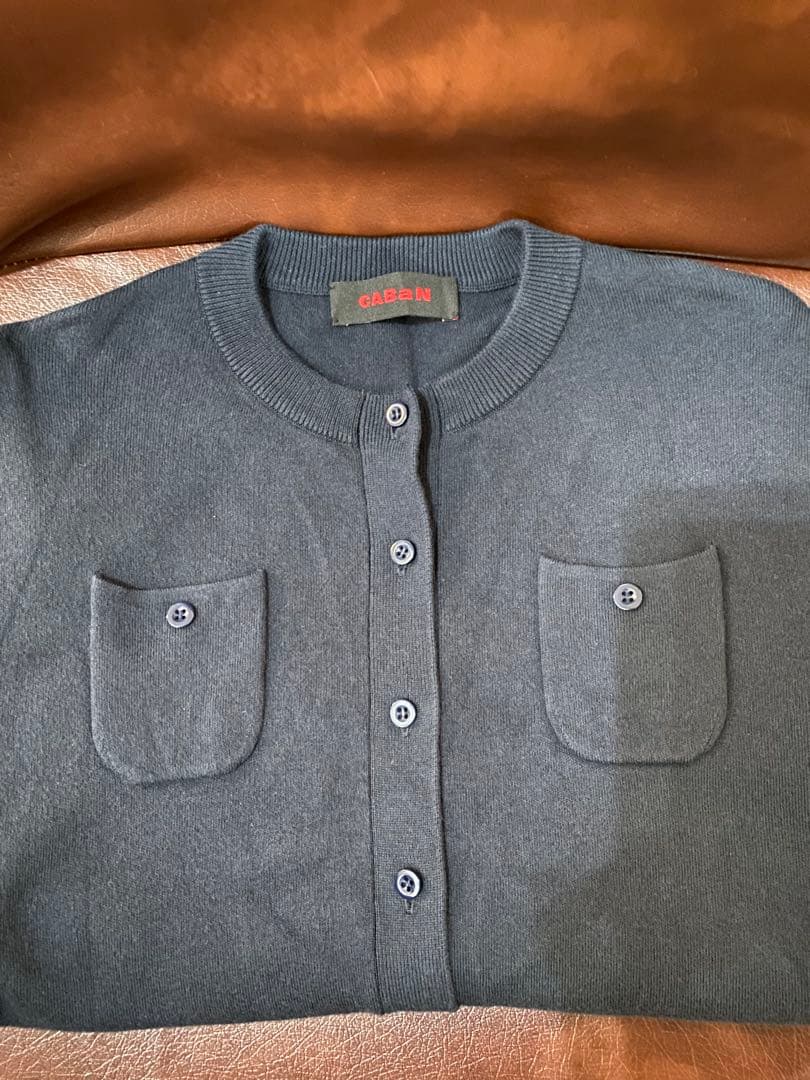 caban コットンカシミヤクルーネックカーディガン