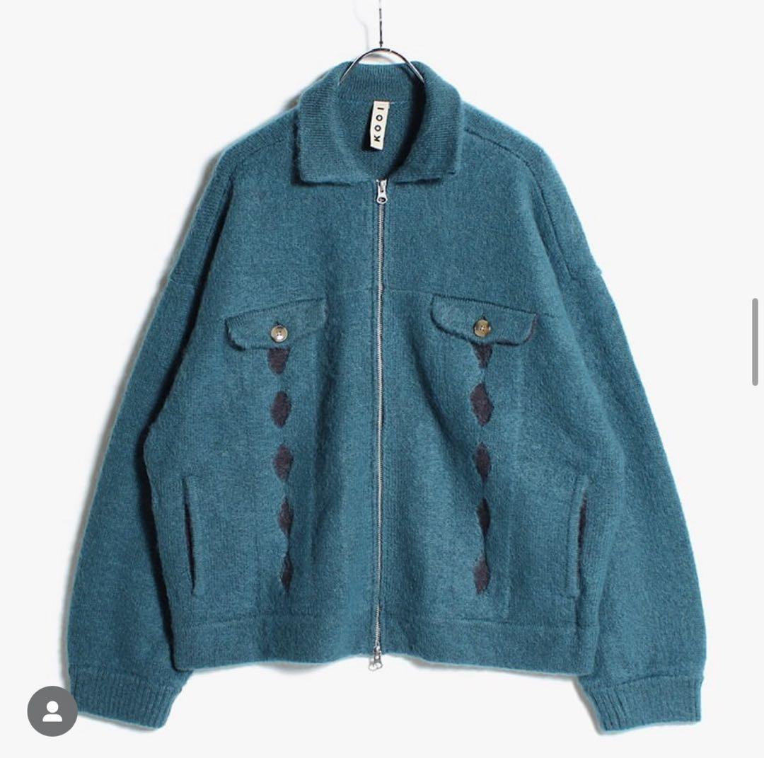 印　KOOI 23aw モヘアウールニット ジップアップジャケット