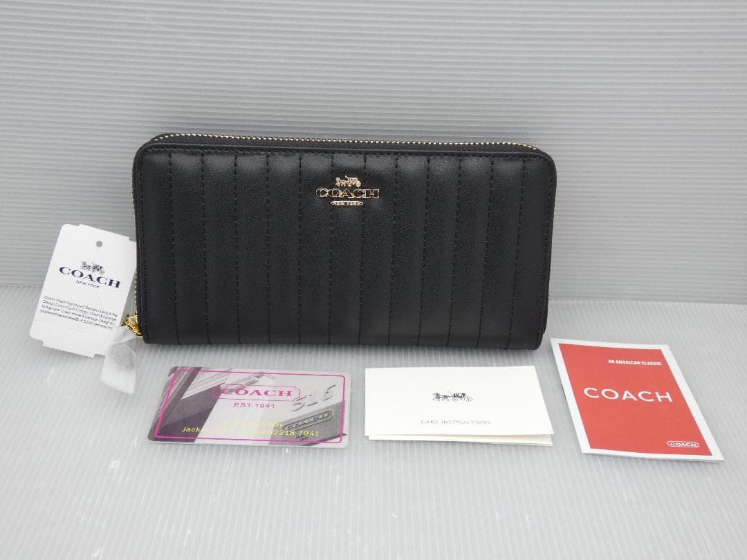 【新品】COACH コーチ ラウンド 長財布 2855 キルティング ウォレット