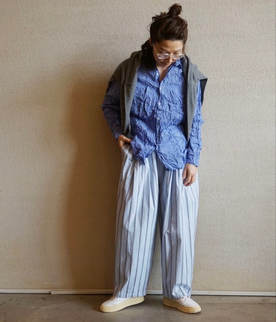 サテンストライプクルーイパンツ journal standard luxe