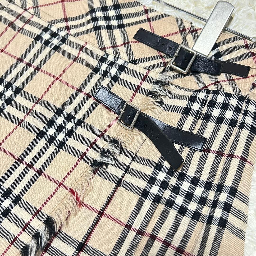 【希少】バーバリーブルーレーベル ノバチェック プリーツミニスカート サイズ36