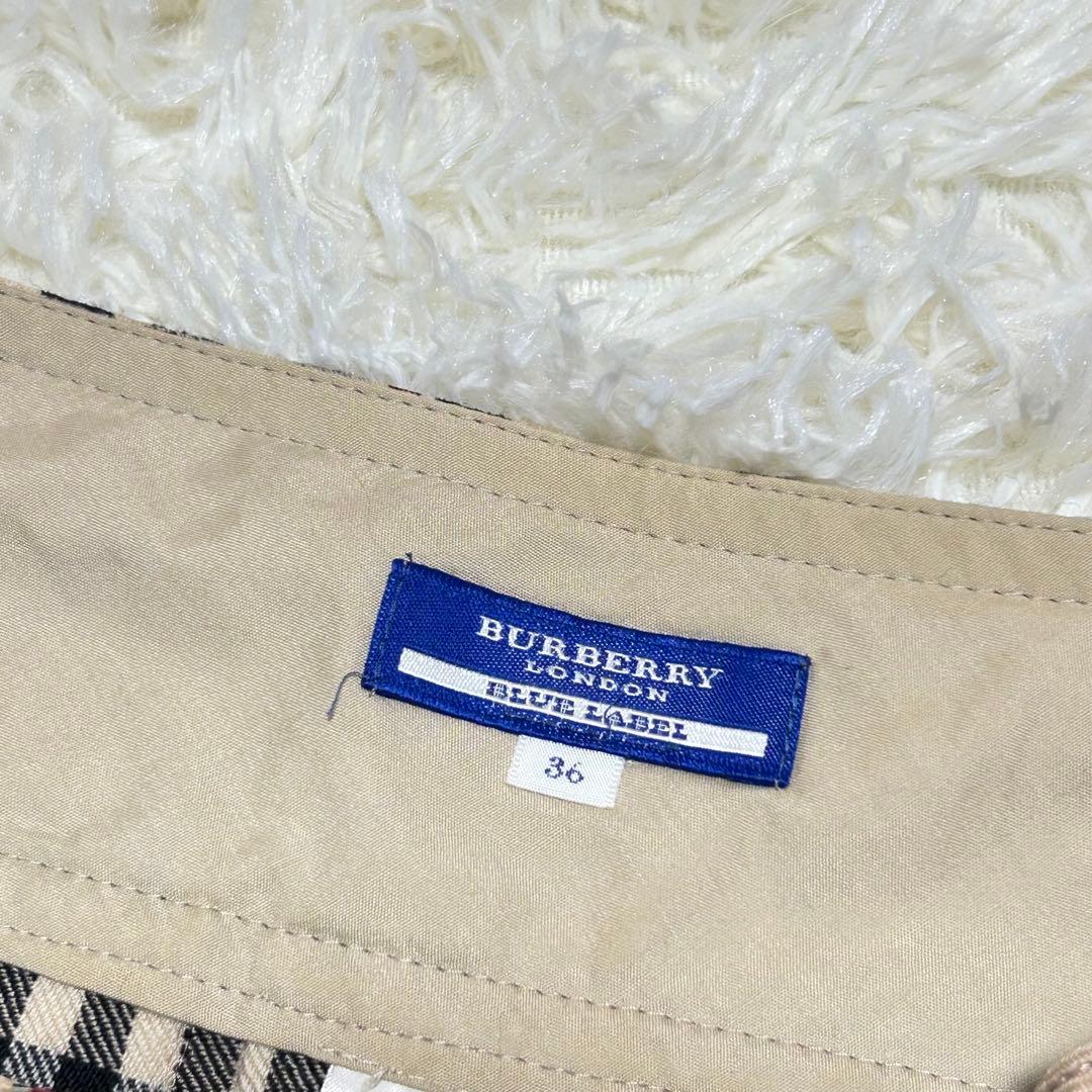 【希少】バーバリーブルーレーベル ノバチェック プリーツミニスカート サイズ36