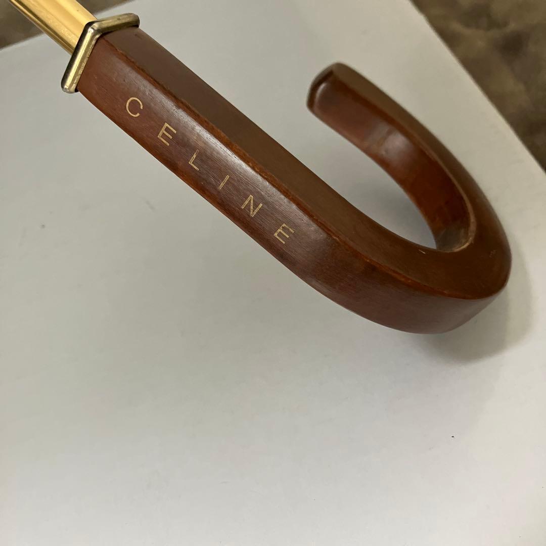 【ニコちゃん】CELINE ブラック 日傘 模様入り