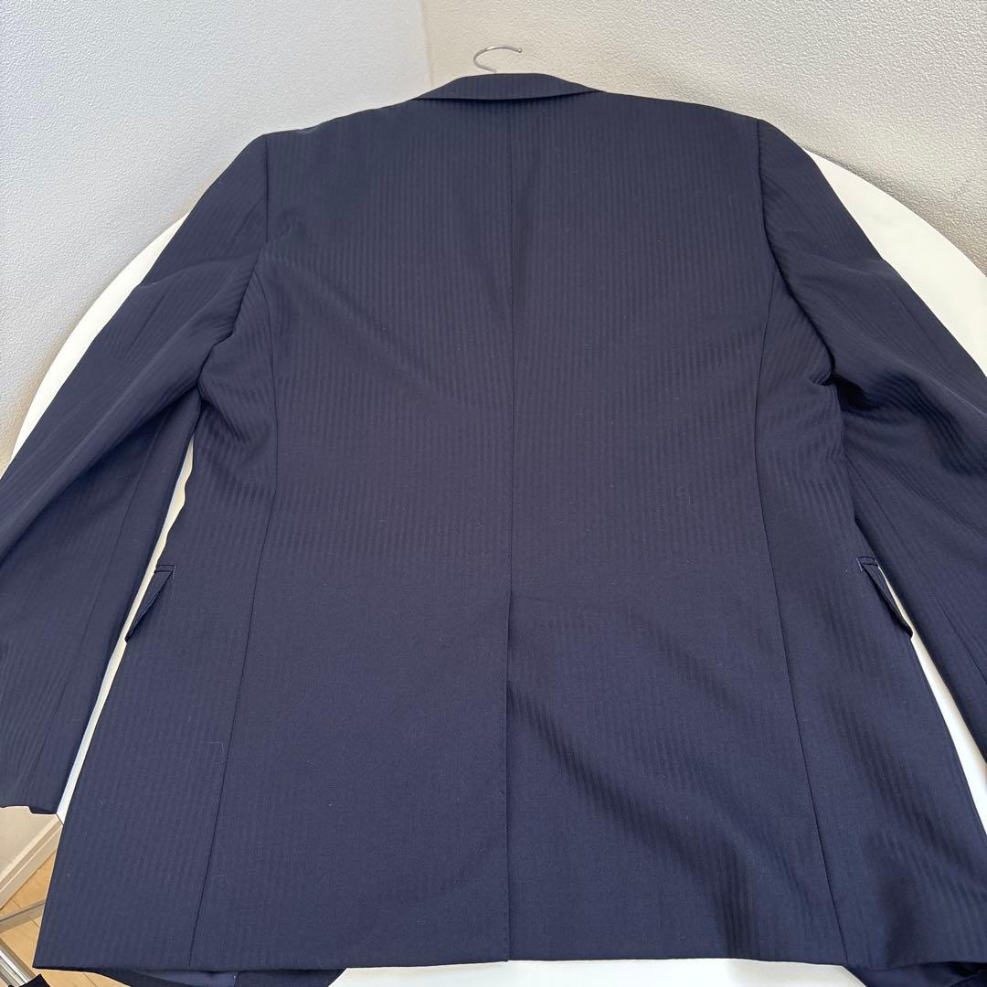 HILTON ネイビー ストライプ ビジネススーツ
