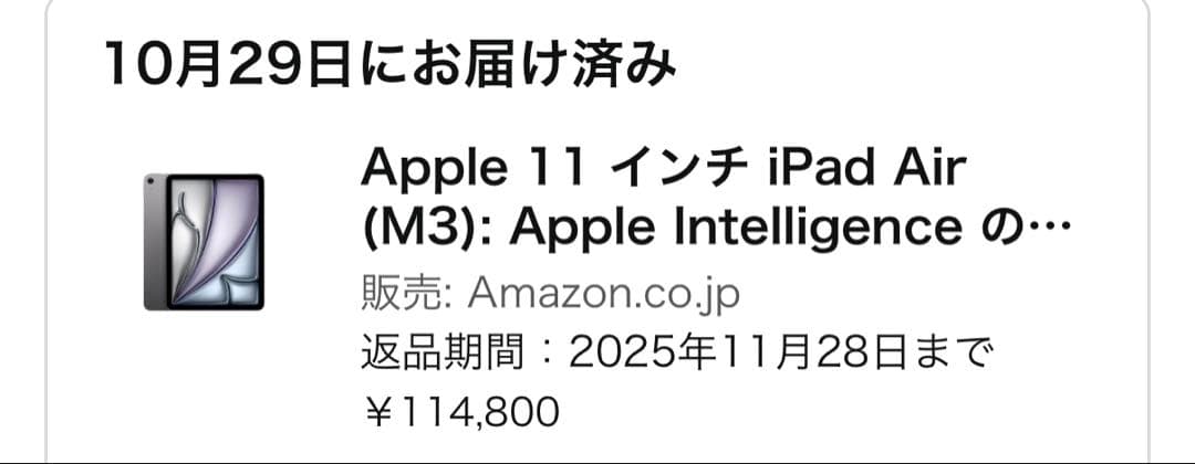 iPad Air M3 256GB スペースグレイ（Wi-Fiモデル）