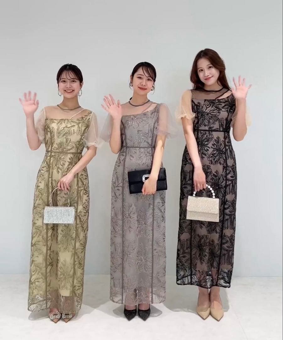 【激安！】エレガントなブラックレースドレス