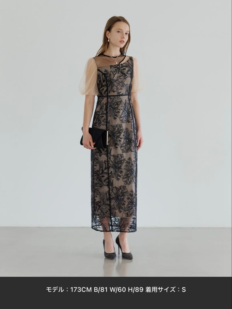 【激安！】エレガントなブラックレースドレス