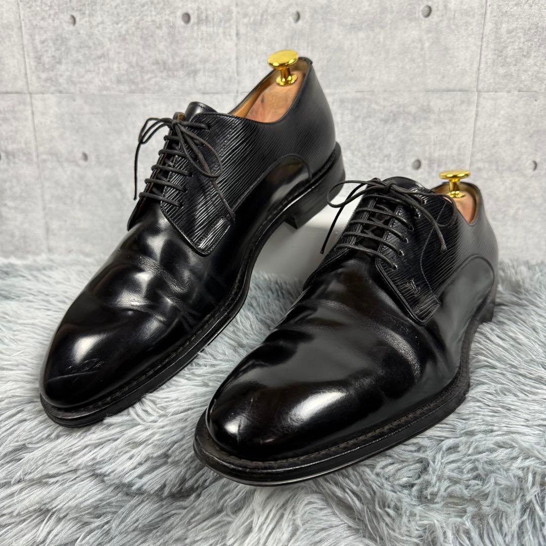 ルイヴィトン ケンジントンライン エピ 革靴 レザー ブラック 26cm 伊製