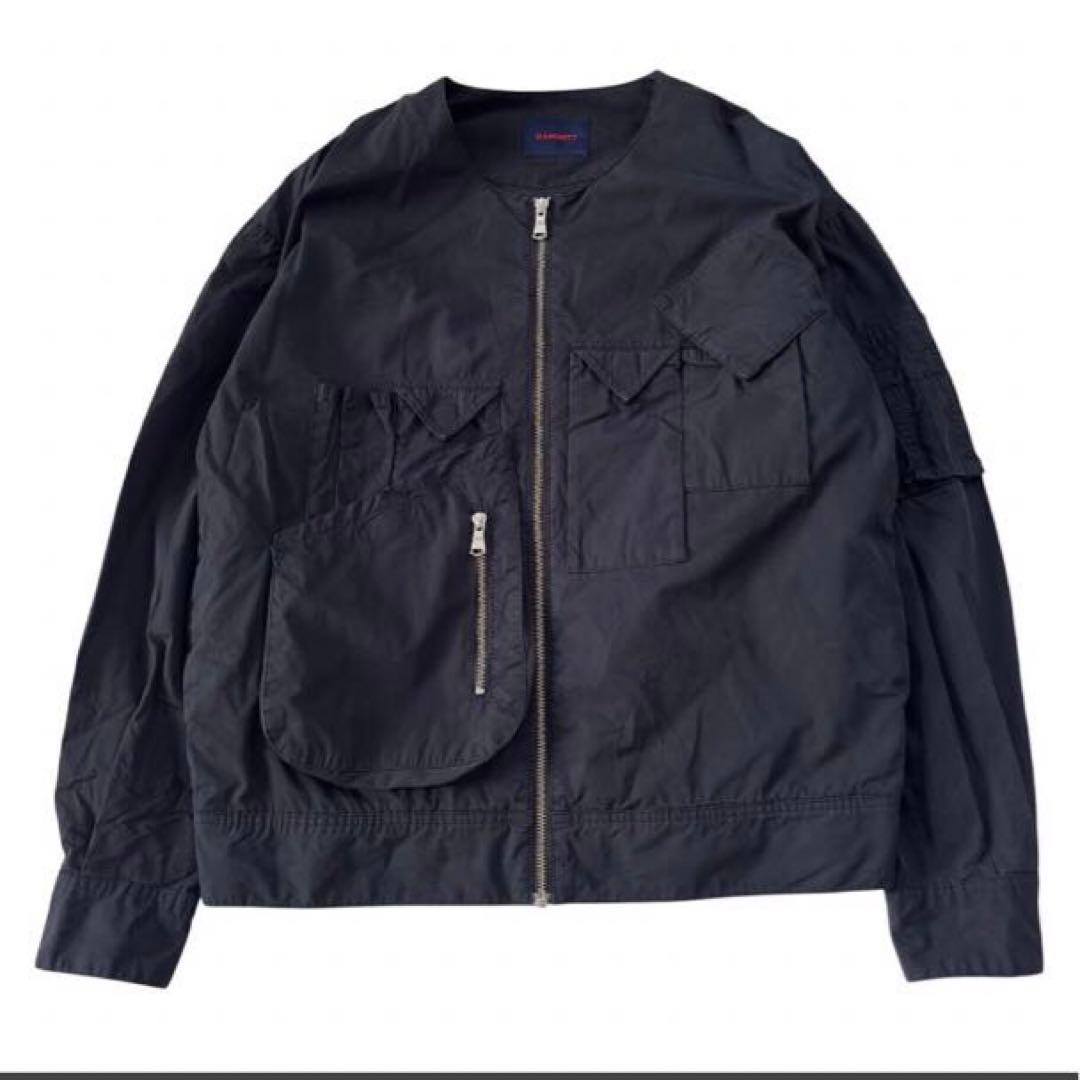 ブラック ノーカラー ジャケット