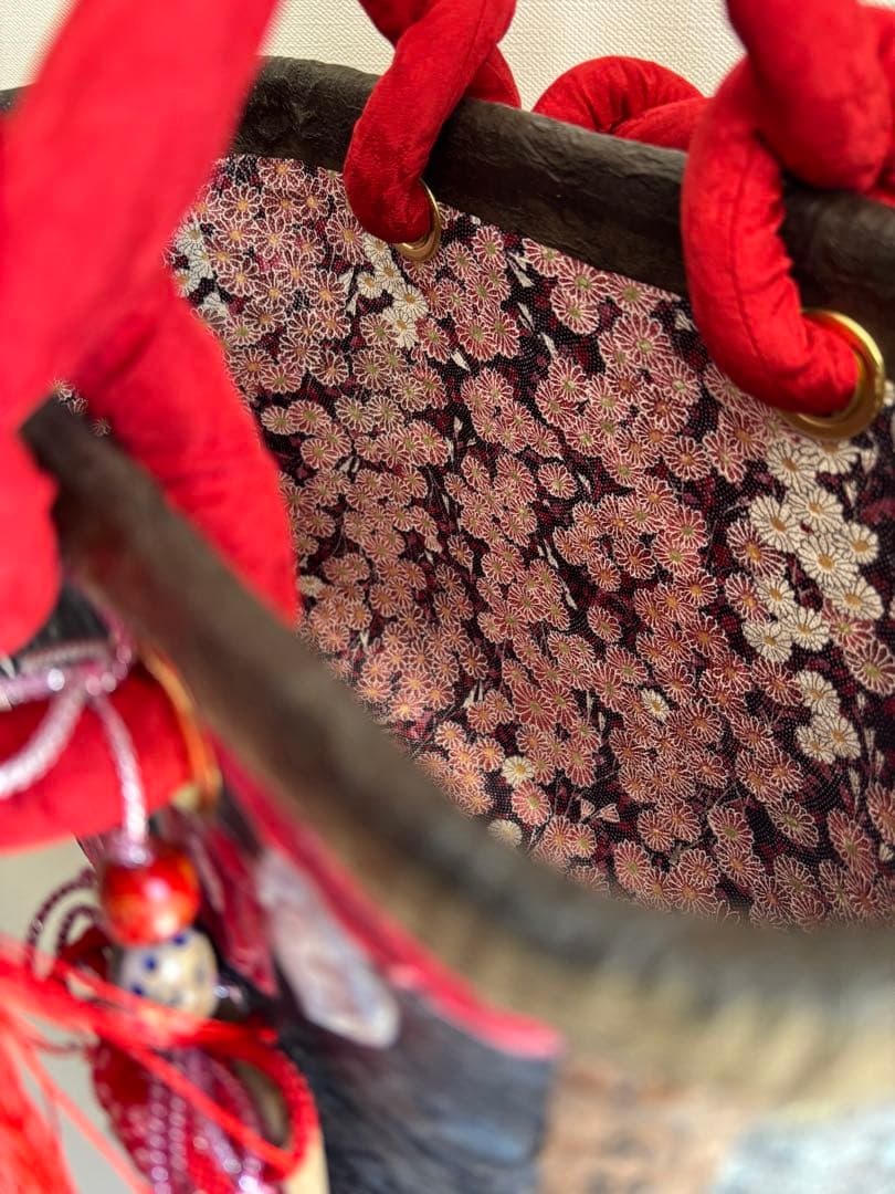 椿和風一閑張りバック中