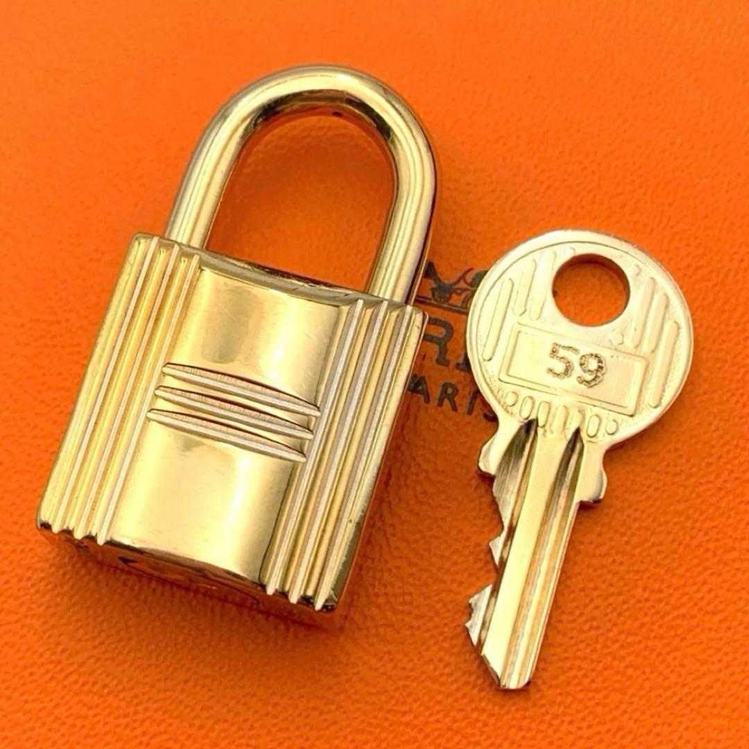 HERMES エルメス カデナ 59番 ゴールド 24Kメッキ 鍵付き 南京錠