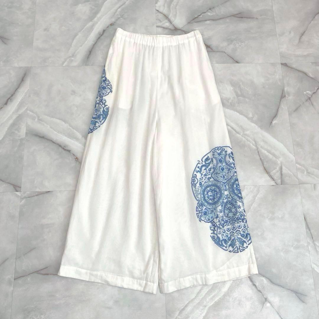 A13602 美品 ジュンヤワタナベ 22ss スカル　サルエルワイドパンツ　白