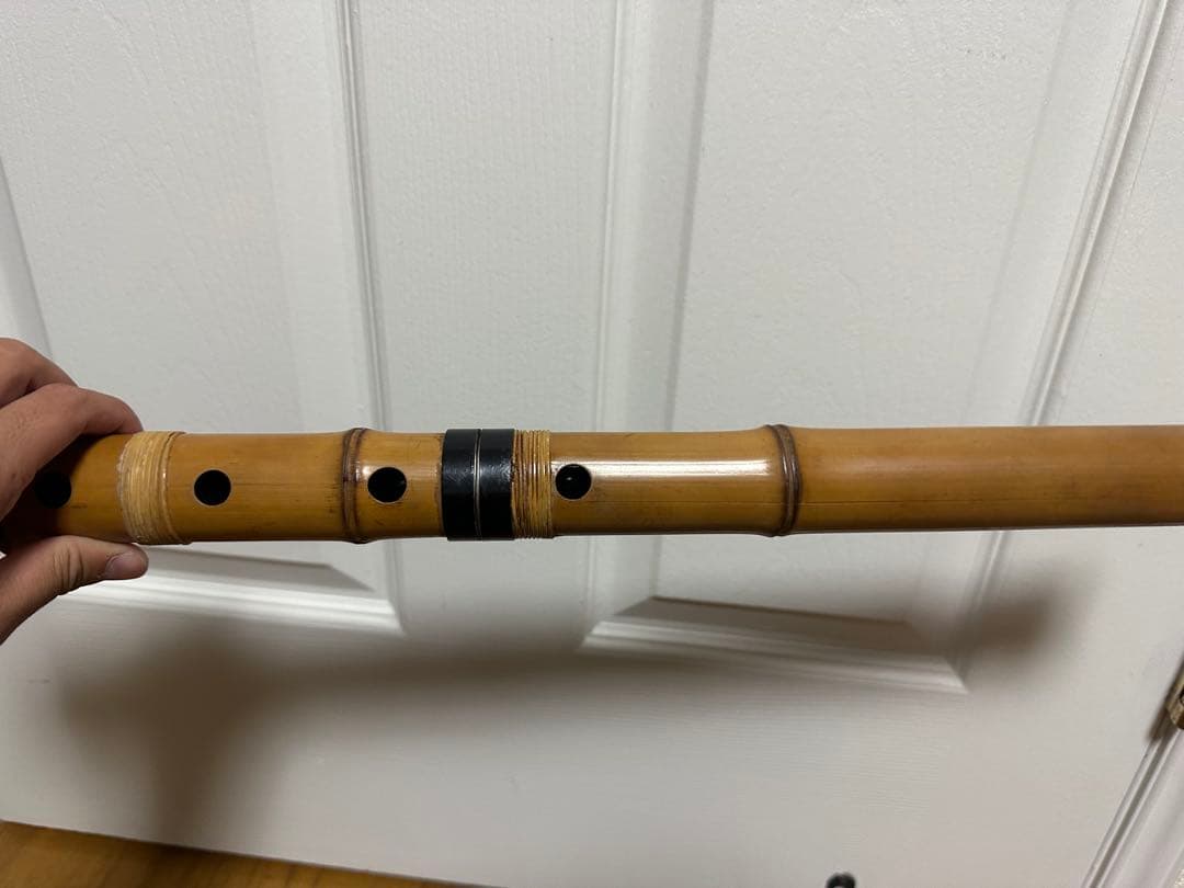 K*♪様 尺八本体 竹製 二本セット ケース付き　(注意)1本ヒビ割れあり※値下