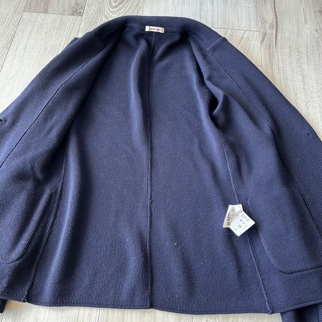 LARDINI ラルディーニ ニット テーラードジャケット 40紺ブートニエール