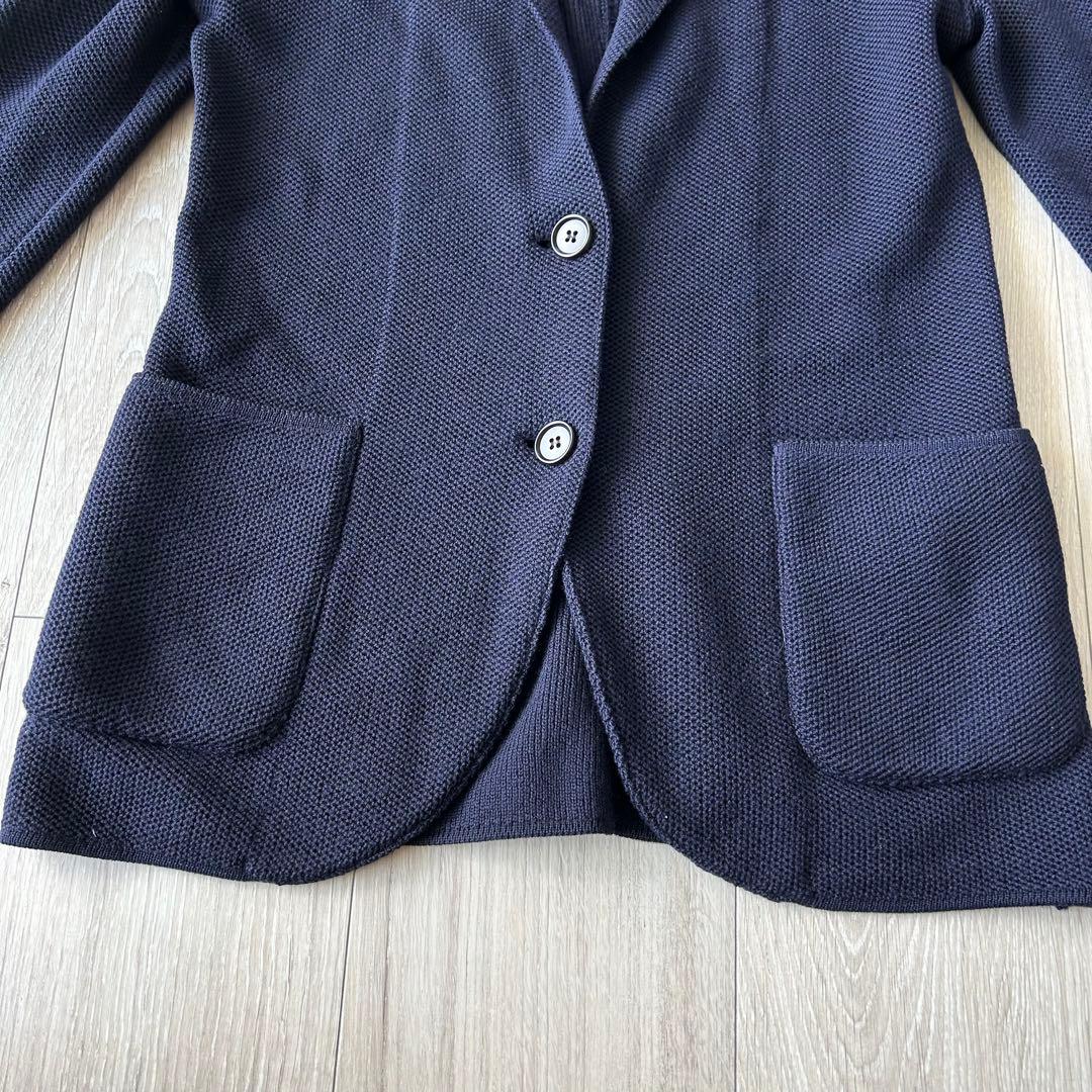 LARDINI ラルディーニ ニット テーラードジャケット 40紺ブートニエール