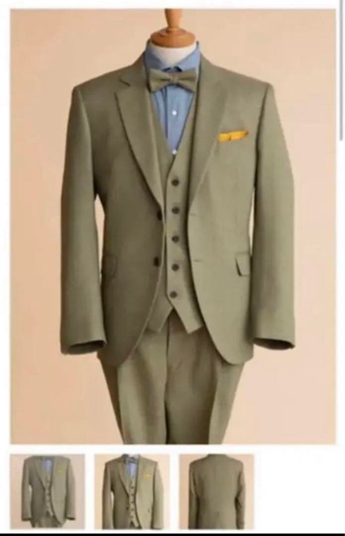 タキシード緑　結婚式タキシード　グリーンのタキシード