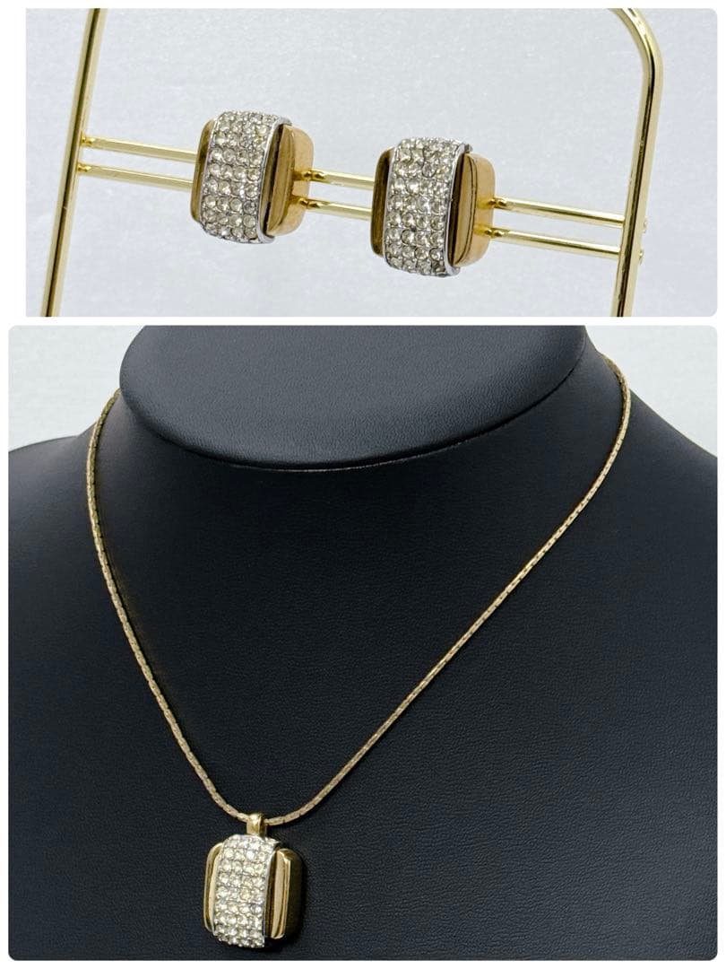 GIVENCHY ヴィンテージ パヴェストーン　 ネックレス　イヤリング　セット