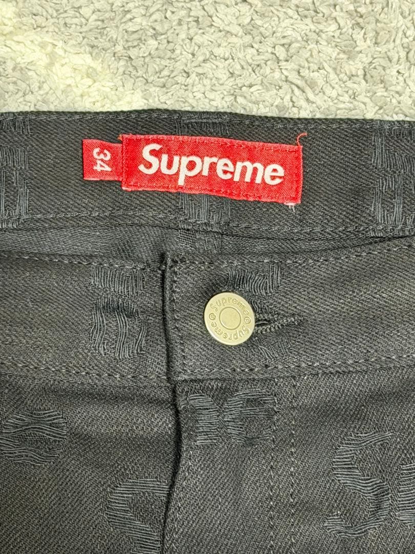 パンツ Supreme Jacquard Logos Double Knee Denim