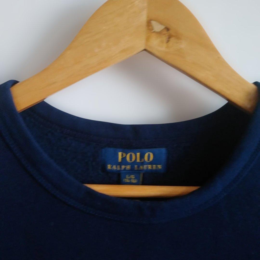 1回着用ポロラルフローレンポロベア トレーナー ネイビー L/G 14-16歳