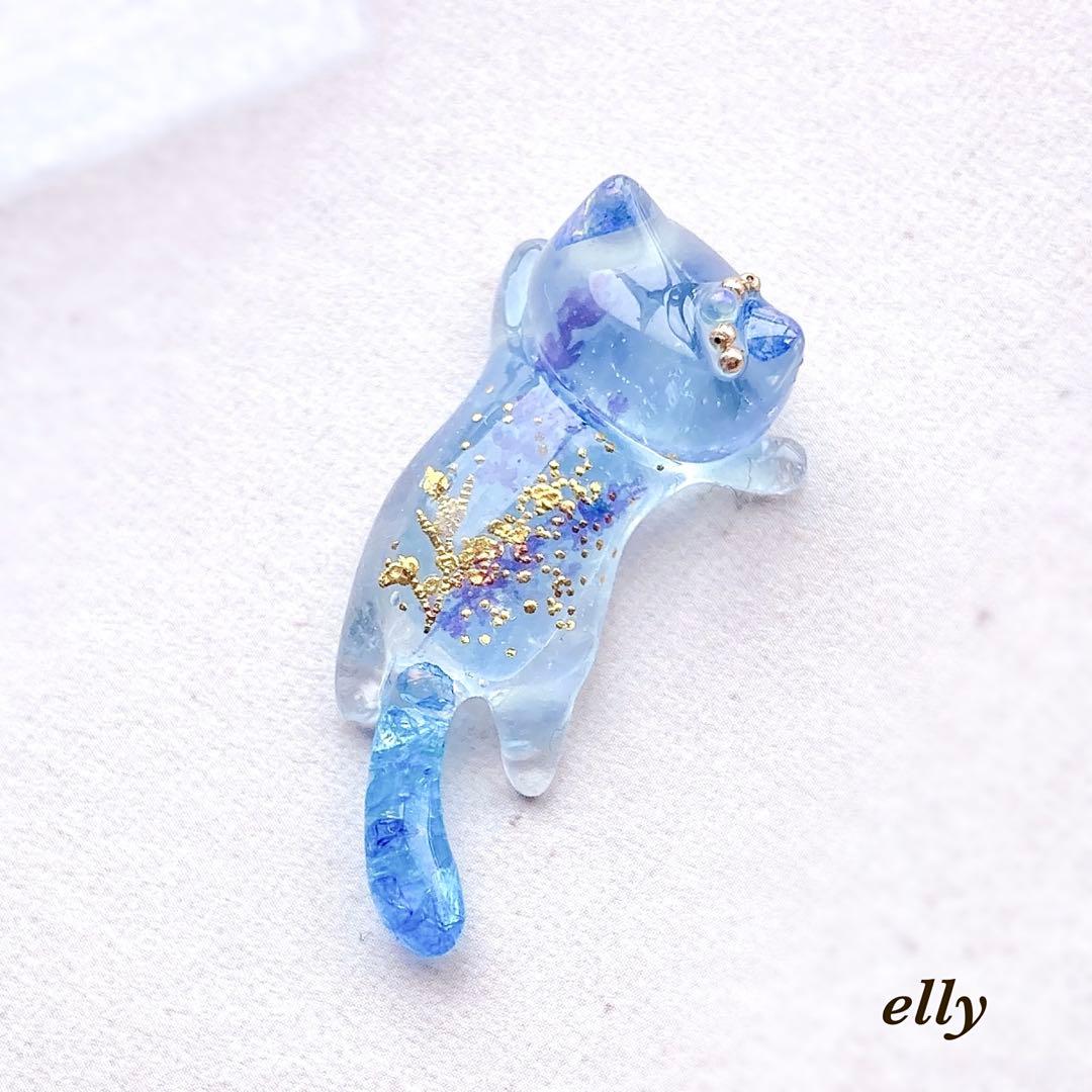 【ゆきゆっきー❄様】天然石　琉球ガラス　ラベンダー　とびつき猫　レジン　チャーム