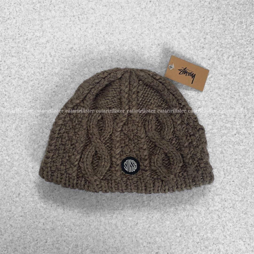 Stussy Skullcap Cable Knit Brown ビーニー 新品