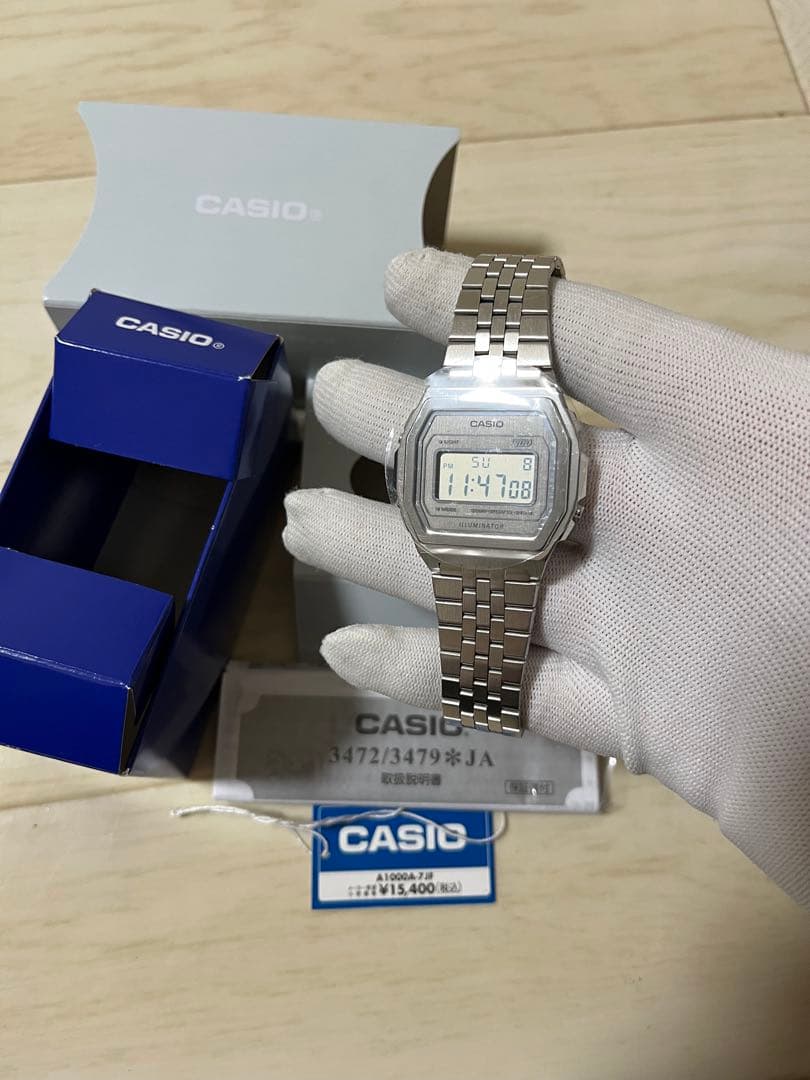 未使用品A1000A-7JF フルメタル CASIO フルコマ　フィルム付き