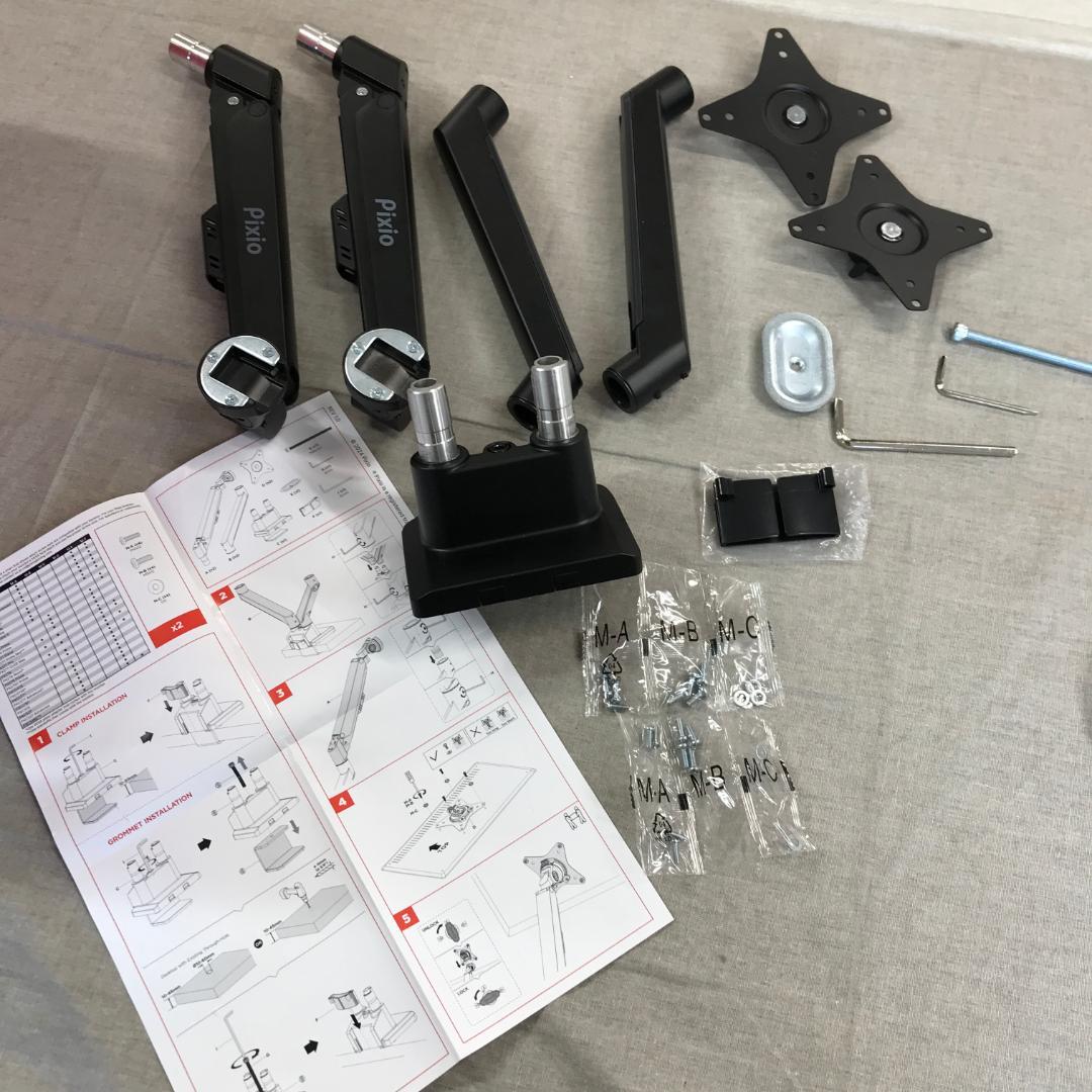 な*ゃ様 Pixio PS1D Wave Black モニターアーム デュアル