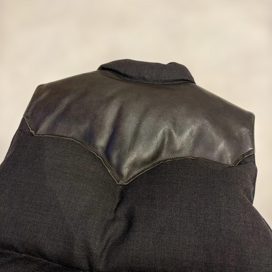 ロッキーマウンテンフェザーベッド ダウンベスト レザー　ブラック 38