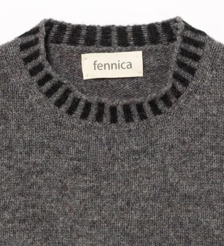 メンズ リブ ストライプ プルオーバーニット