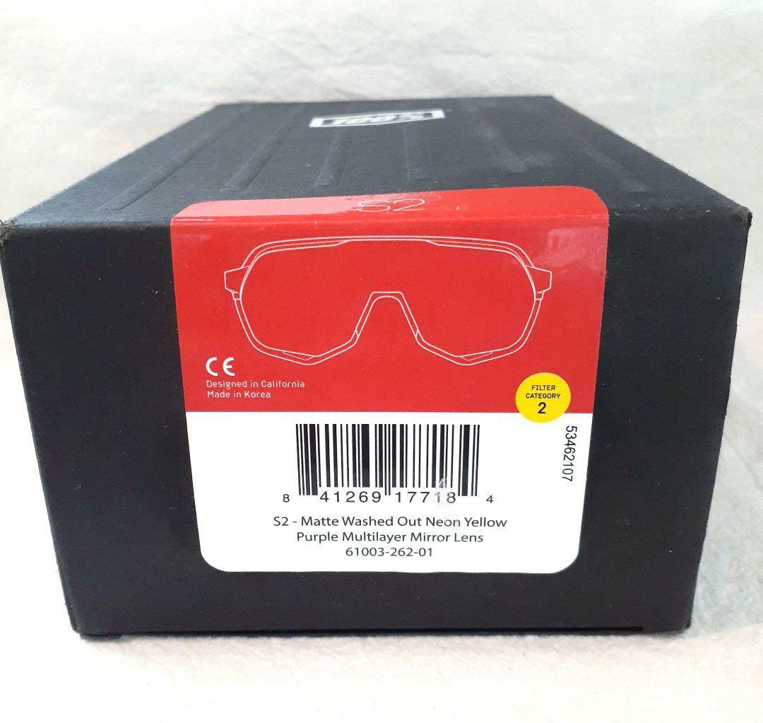 100% S2 ネオンイエロー / パープルレンズ ワンハンドレッド サングラス