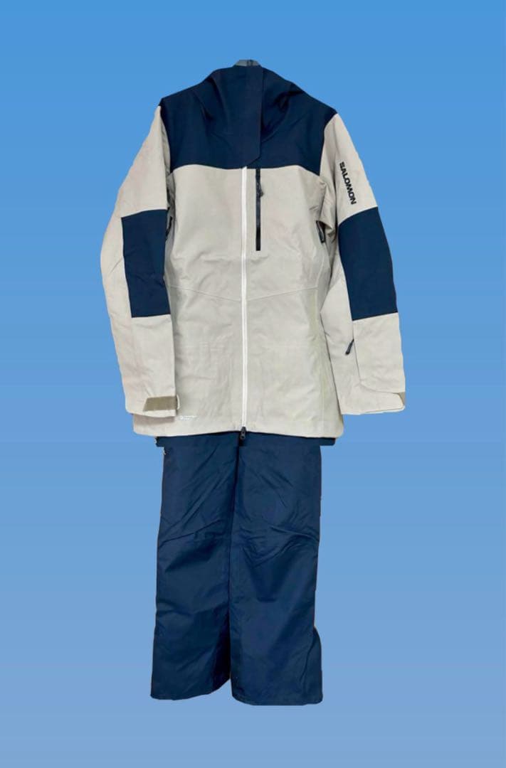 週末SALE！salomonサロモン★スノーウェアレディースL 黒×ベージュ