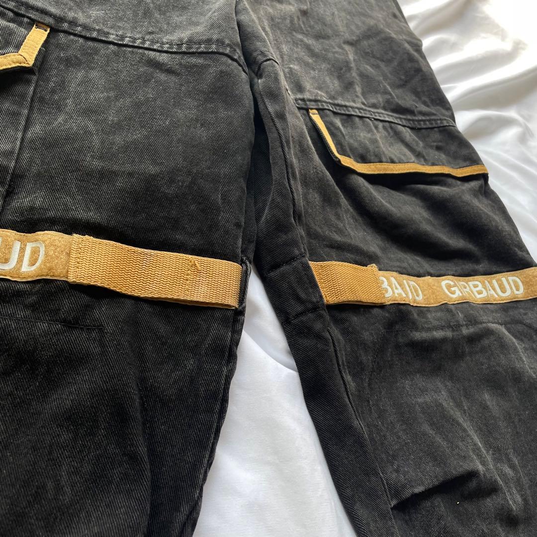 90s マリテフランソワジルボー シャトルパンツ ブラック × イエロー 42M