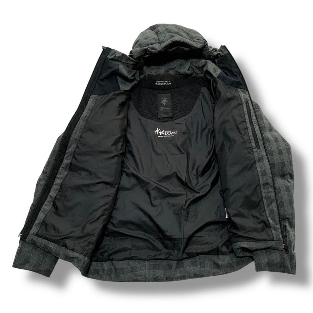 希少デザイン 美品 デサント ダウンジャケット 水沢 ロゴ グレー 別注 ☆