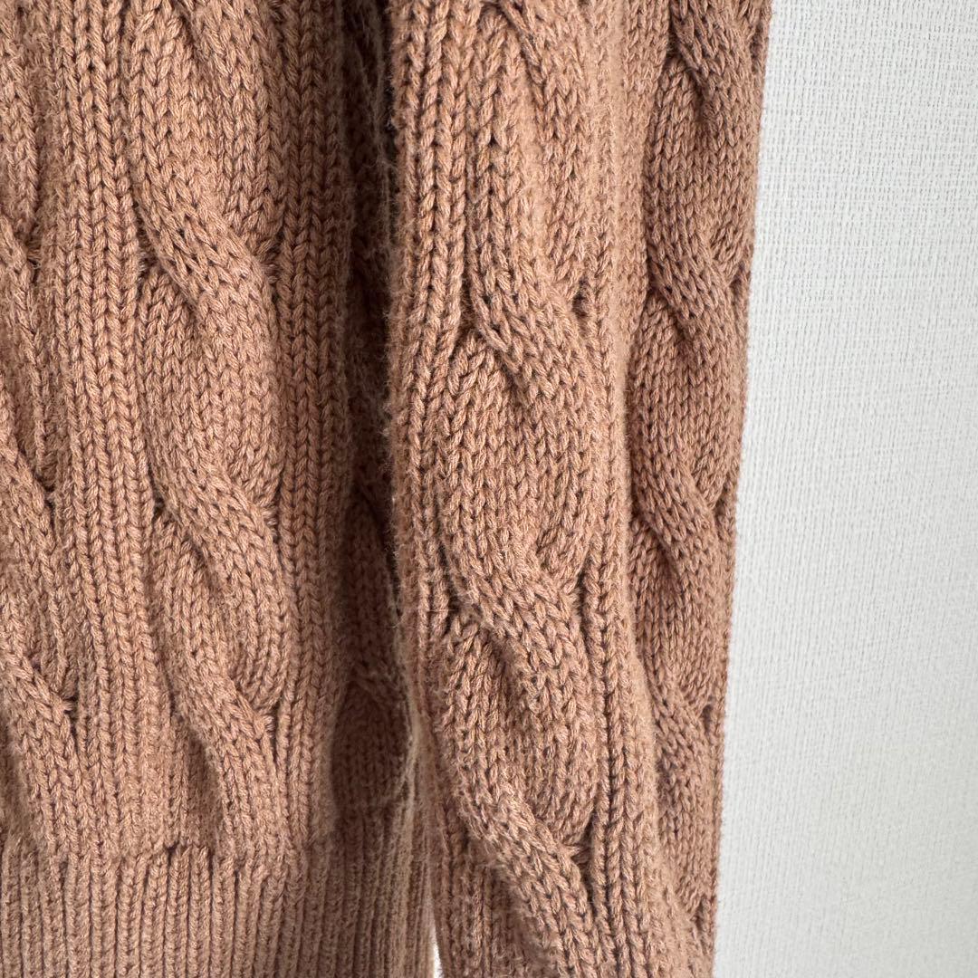 美品 ポロラルフローレン ケーブルニット コットン カーディガン キャメル SP