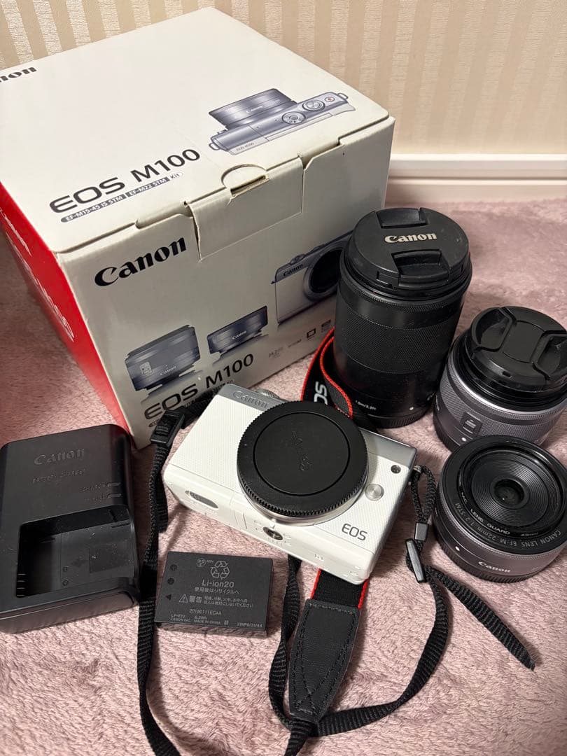 CanonキャノンEOSM100ダブルレンズキット＋望遠ズームレンズ